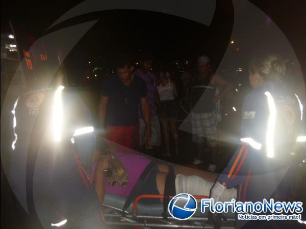 Casal fica ferido após colisão entre motocicleta e automóvel em Floriano.(Imagem:FlorianoNews)