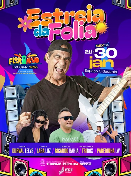 Durval Lelys comanda a Estreia da Folia e abre oficialmente o Carnaval de Floriano nesta sexta (30)