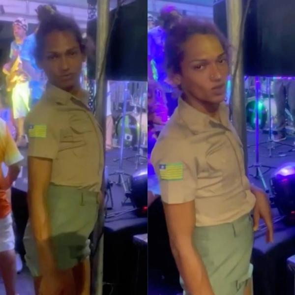 Travesti é presa usando fardamento da PM durante prévia carnavalesca em THE