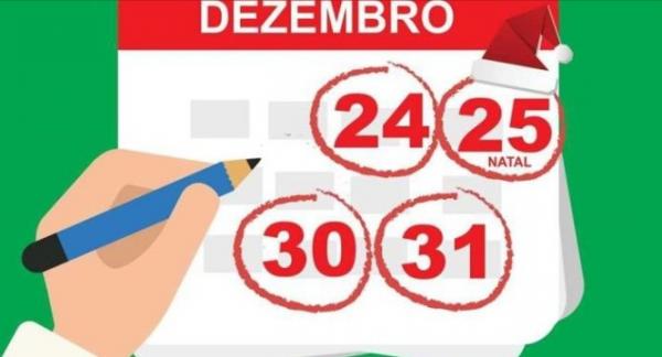 Estado decreta ponto facultativo dias 24 e 31 de dezembro