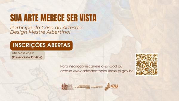 Abertas inscrições para novos talentos na Casa do Artesão Design Mestre Albertino(Imagem:Divulgação)