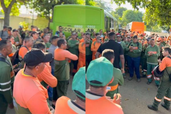 Trabalhadores da limpeza pública de Teresina paralisam atividades pela 2ª vez em um mês