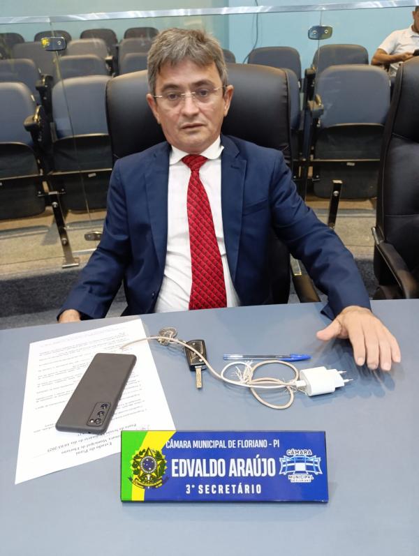 Vereador Edvaldo Ara&uacute;jo(Imagem:FlorianoNews)