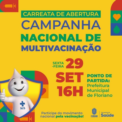Carreata da Saúde: Floriano mobiliza população para a Campanha Nacional de Multivacinação
