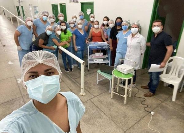 Profissionais da linha de frente do Covid-19 do HRTN participam de treinamento
