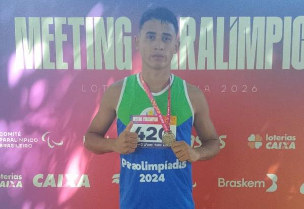 Davi Alves de Passagem Franca , medalha de ouro no arremesso de peso. (Imagem:Ascom Secepi)