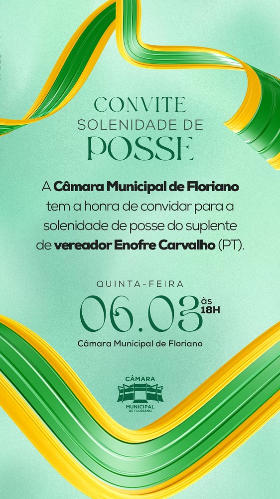 Suplente de vereador Enofre Carvalho tomará posse na Câmara Municipal de Floriano nesta quinta-feira
