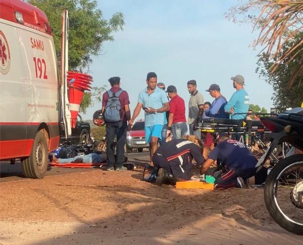  Equipes do Samu tentam socorrer v&iacute;tima de acidente na PI-112, entre Uni&atilde;o e Teresina.(Imagem:Reprodu&ccedil;&atilde;o )