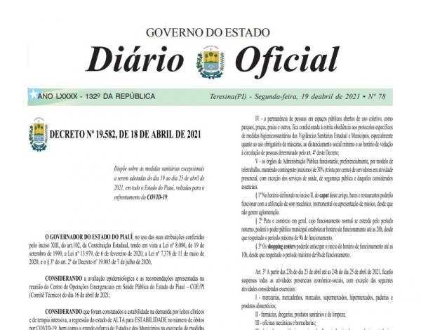 Governo publica decreto com medidas restritivas para os próximos dias