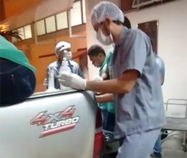 Paciente é atendido em caçamba e HUT esclarece