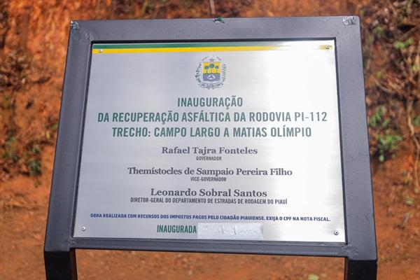 Inaugura&ccedil;&atilde;o da restaura&ccedil;&atilde;o da Rodovia PI-112(Imagem:Divulga&ccedil;&atilde;o)