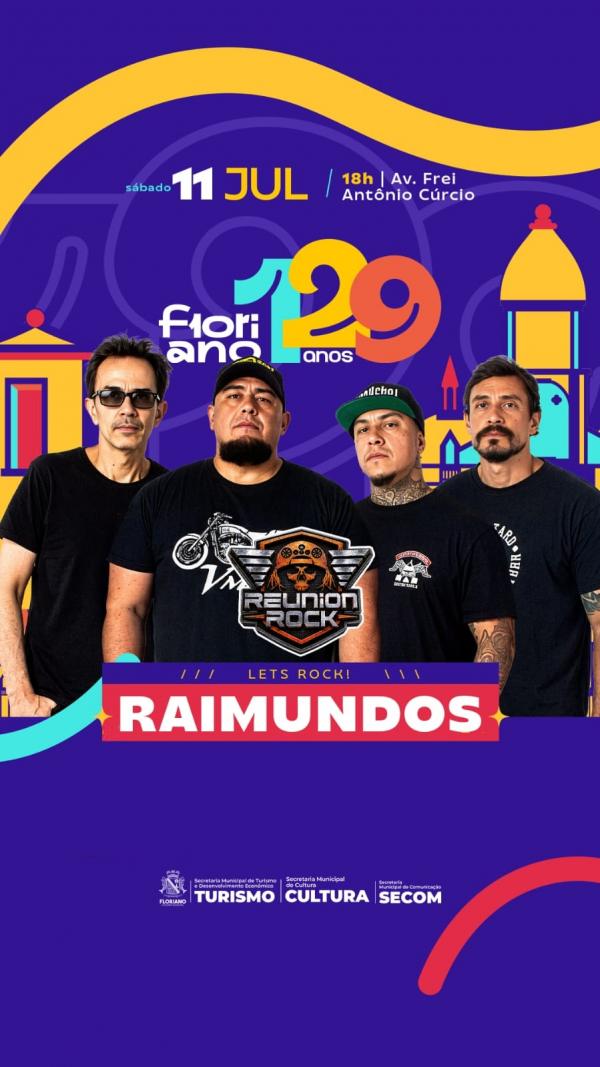  Reunion Rock encerra programa&ccedil;&atilde;o dos 129 anos de Floriano com show dos Raimundos neste s&aacute;bado.(Imagem:Secom)