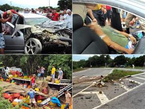 Colisão envolvendo caminhão e automóvel deixa um morto na BR-343