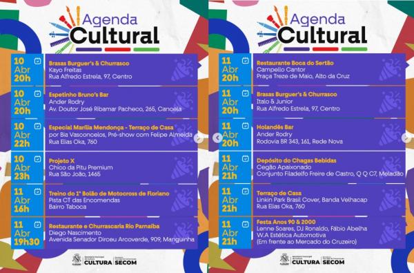 Fim de semana cultural agita Floriano com música, lazer e diversão(Imagem:Reprodução/Instagram)