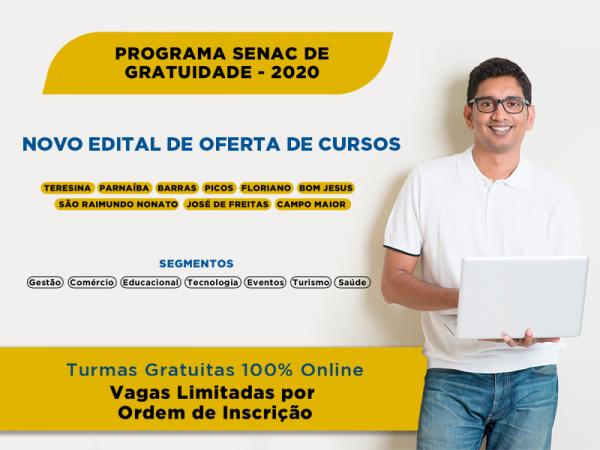 Senac de Floriano oferece 110 vagas para cursos profissionalizantes gratuitos