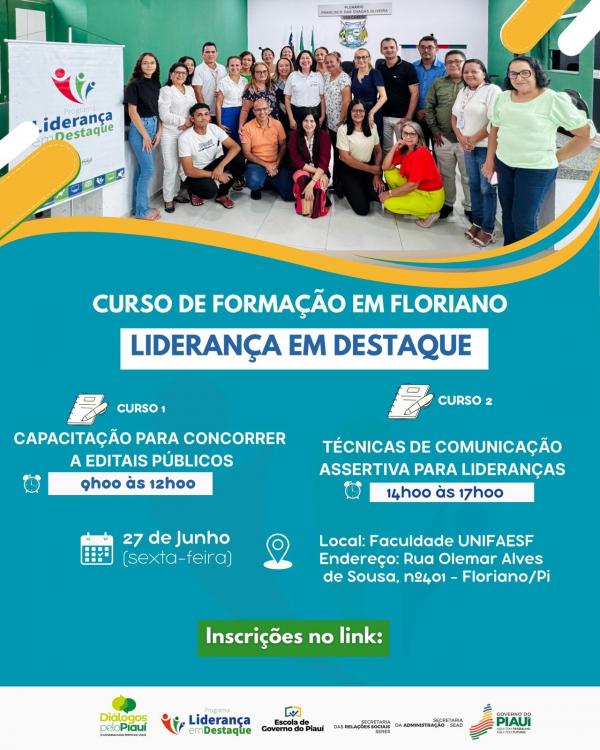 O munic&iacute;pio de Floriano, contemplando o Territ&oacute;rio de Desenvolvimento Vale dos Rios Piau&iacute; e Itaueira, recebe a 4&ordf; edi&ccedil;&atilde;o do Di&aacute;logos pelo Piau&iacute; nos dias 27 e 28 de junho.(Imagem:Divulga&ccedil;&atilde;o)