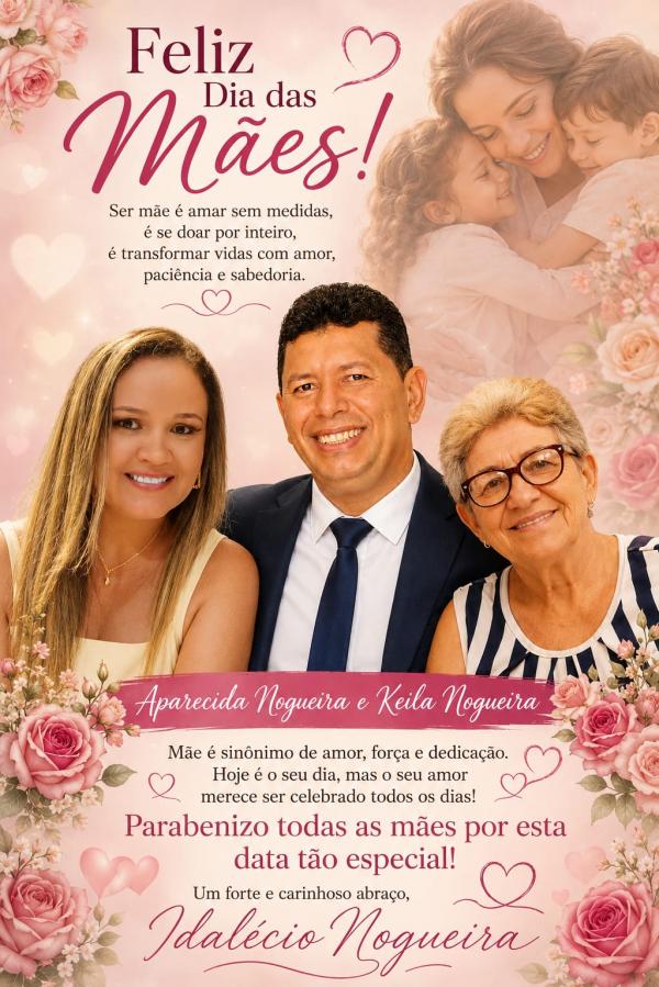 Mensagem Dia das M&atilde;es - Idal&eacute;cio Nogueira(Imagem:Divulga&ccedil;&atilde;o)