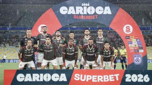 Jogadores do Fluminense contra o Maric&aacute;.(Imagem: Marcelo Gon&ccedil;alves/Fluminense)