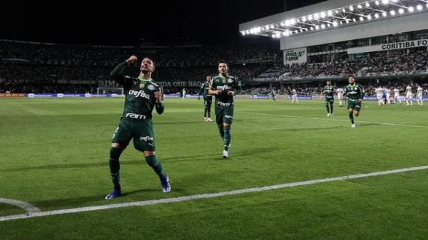 Coritiba x Palmeiras, comemora&ccedil;&atilde;o do gol de Piquerez.(Imagem:Cesar Greco/Palmeiras)