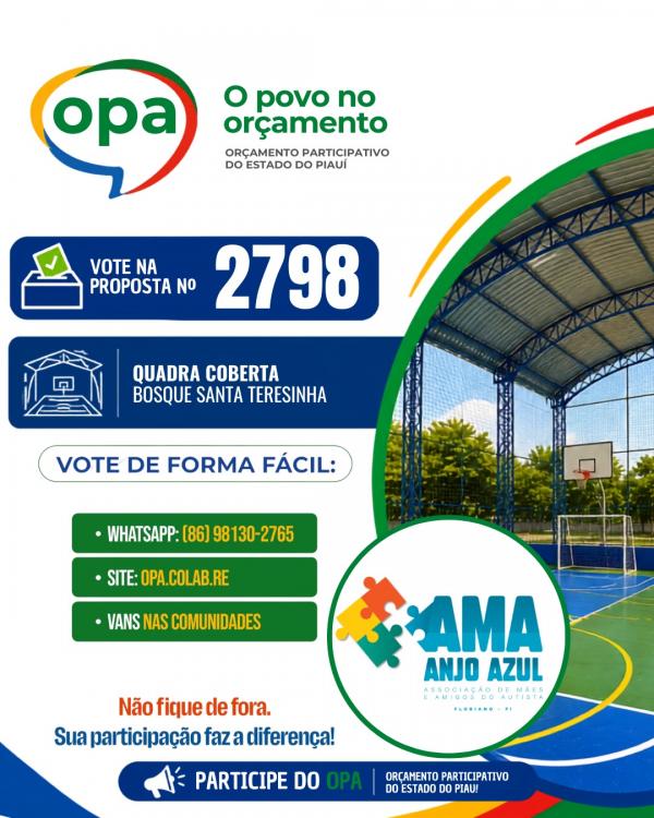 AMA Anjo Azul mobiliza população para votação de projeto que prevê construção de quadra coberta