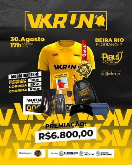 Floriano se prepara para receber a VK RUN 2025, uma das maiores corridas da região
