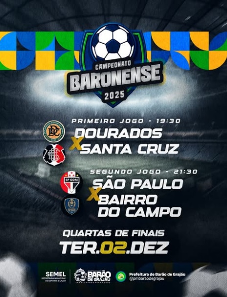 Quartas de final do Campeonato Baronense 2025 movimentam o Estádio Gregorão nesta terça-feira (02)