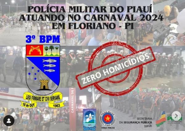Carnaval Seguro: Polícia Militar celebra operação eficiente e zero homicídios em Floriano