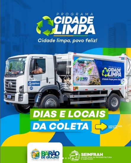Prefeitura de Barão de Grajaú divulga novo cronograma da coleta de lixo doméstico