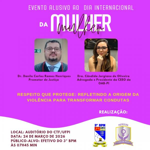3º BPM realiza evento em alusão ao Dia Internacional da Mulher em Floriano