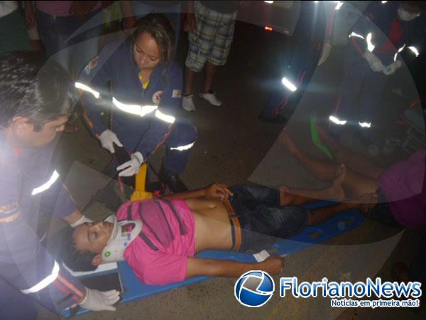 Casal fica ferido após colisão entre motocicleta e automóvel em Floriano.(Imagem:FlorianoNews)