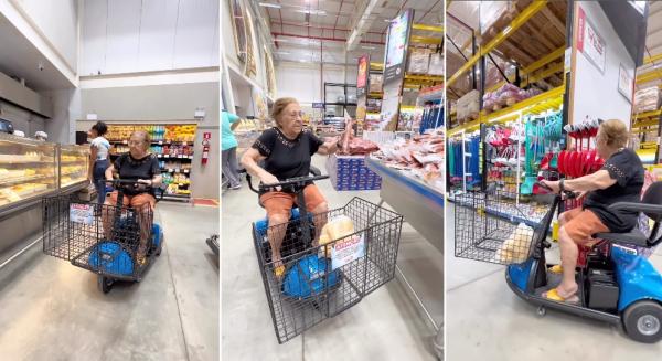 S&atilde;o Jorge Super de Floriano introduz carrinhos el&eacute;tricos para clientes com mobilidade reduzida.(Imagem: Reprodu&ccedil;&atilde;o/Instagram)