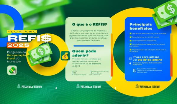 Prefeitura de Floriano prorroga prazo do REFIS até 30 de janeiro