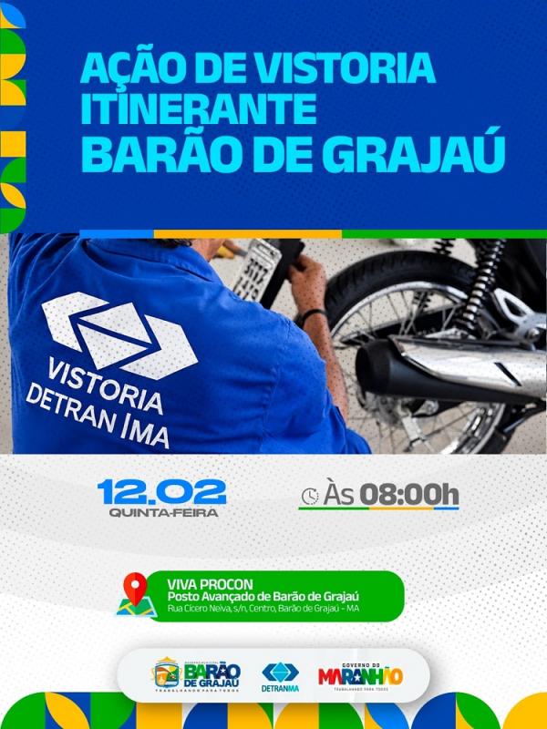 Barão de Grajaú recebe Ação de Vistoria Itinerante para regularização de veículos