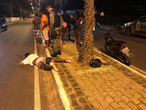 Homem fica ferido em acidente na Avenida Calisto Lobo.(Imagem:FlorianoNews)