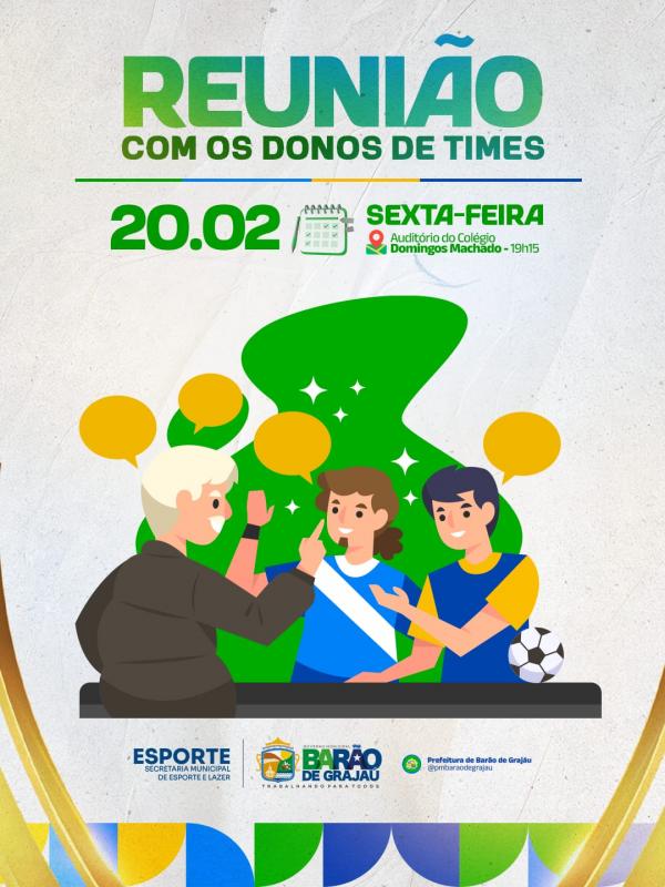 Secretaria de Esporte de Barão de Grajaú convoca reunião com representantes de equipes