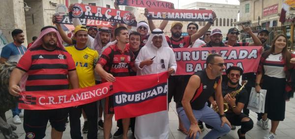 Torcedores do Flamengo no Catar.(Imagem:Janir J&uacute;nior)