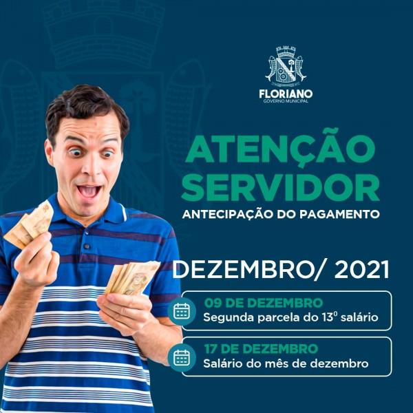 Prefeitura de Floriano antecipa pagamento de salários e segunda parcela do 13º de servidores