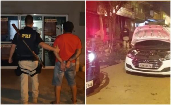 Homem é preso com carro de empresa de locação de veículo no PI.(Imagem:PRF-PI)