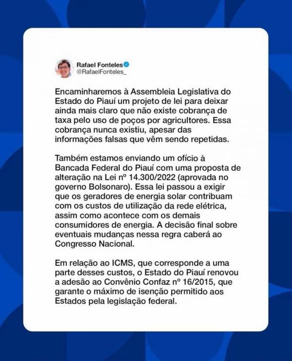 Governador propõe mudança em lei federal sobre a energia solar