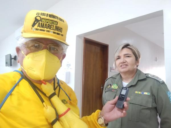 Rep&oacute;rter Amarelinho e Major Elioneide(Imagem:FlorianoNews)