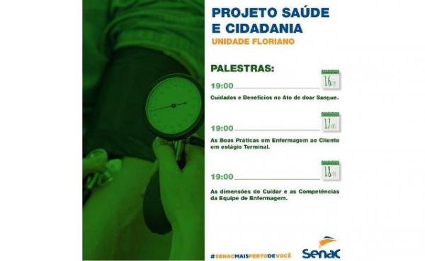 Senac de Floriano promove Projeto Sa&uacute;de e Cidadania.(Imagem:Divulga&ccedil;&atilde;o)