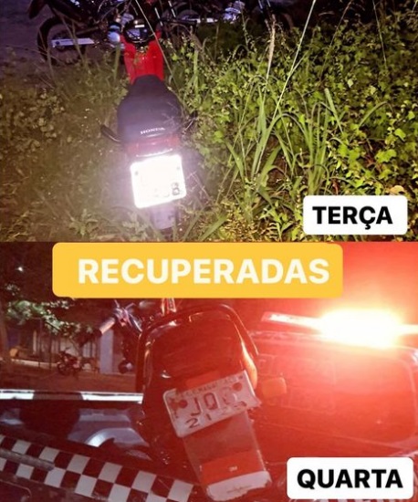 Força Tática/Rocam recupera duas motocicletas roubadas em operações consecutivas