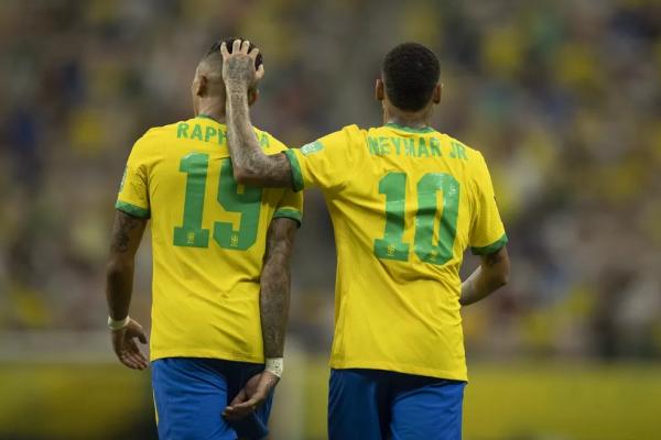 Neymar e Raphinha na sele&ccedil;&atilde;o brasileira.(Imagem:Lucas Figueiredo/CBF )