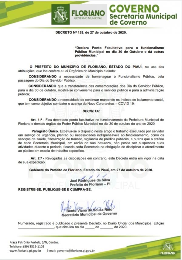 Decreto transfere o Dia do Servidor P&uacute;blico para o dia 30(Imagem:Divulga&ccedil;&atilde;o)