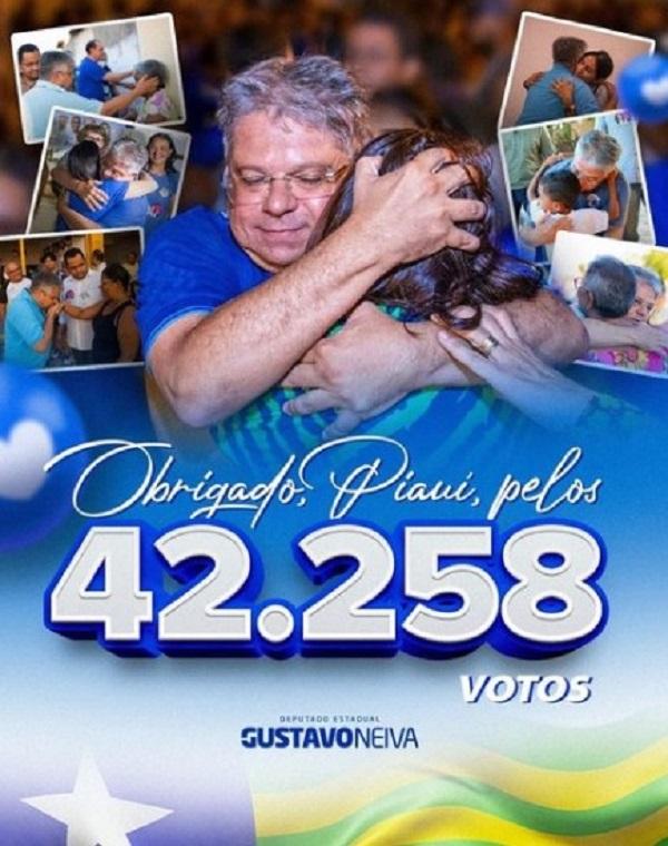 Gustavo Neiva &eacute; reeleito como deputado estadual.(Imagem:Reprodu&ccedil;&atilde;o/Instagram)