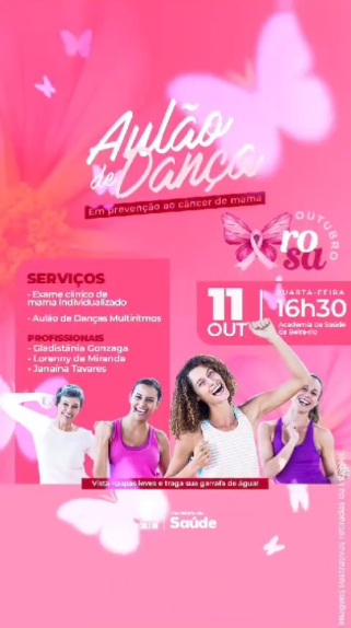 Aulão de Dança: Outubro Rosa em Floriano promove prevenção do câncer de mama