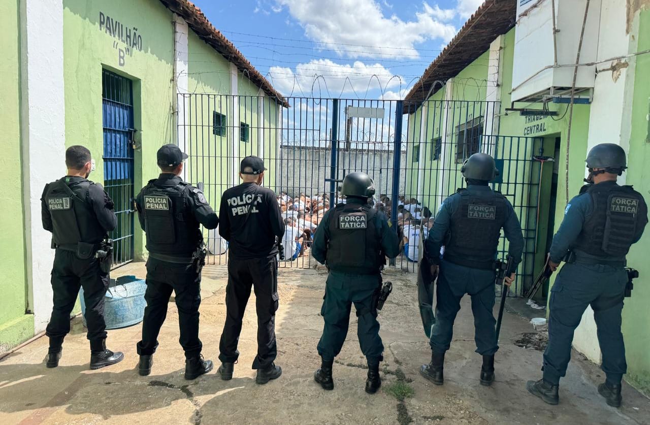 Força Tática e Polícia Penal realizam vistoria preventiva na Penitenciária Vereda Grande