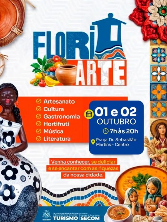 FloriArte reúne artesanato, cultura, gastronomia e talentos locais em Floriano