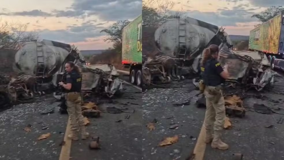 Acidente envolvendo caminhões deixa um morto e outro ferido na BR-316, no PI
