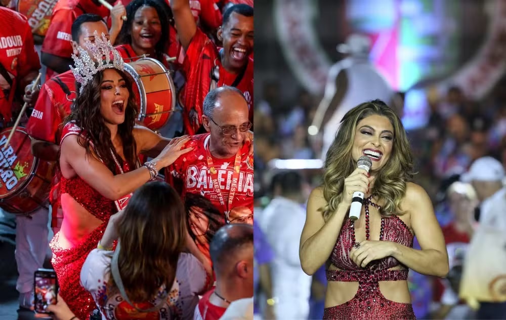 Juliana Paes começou como rainha de bateria na Viradouro e voltou à escola no último carnaval, após uma passagem pela Grande Rio.